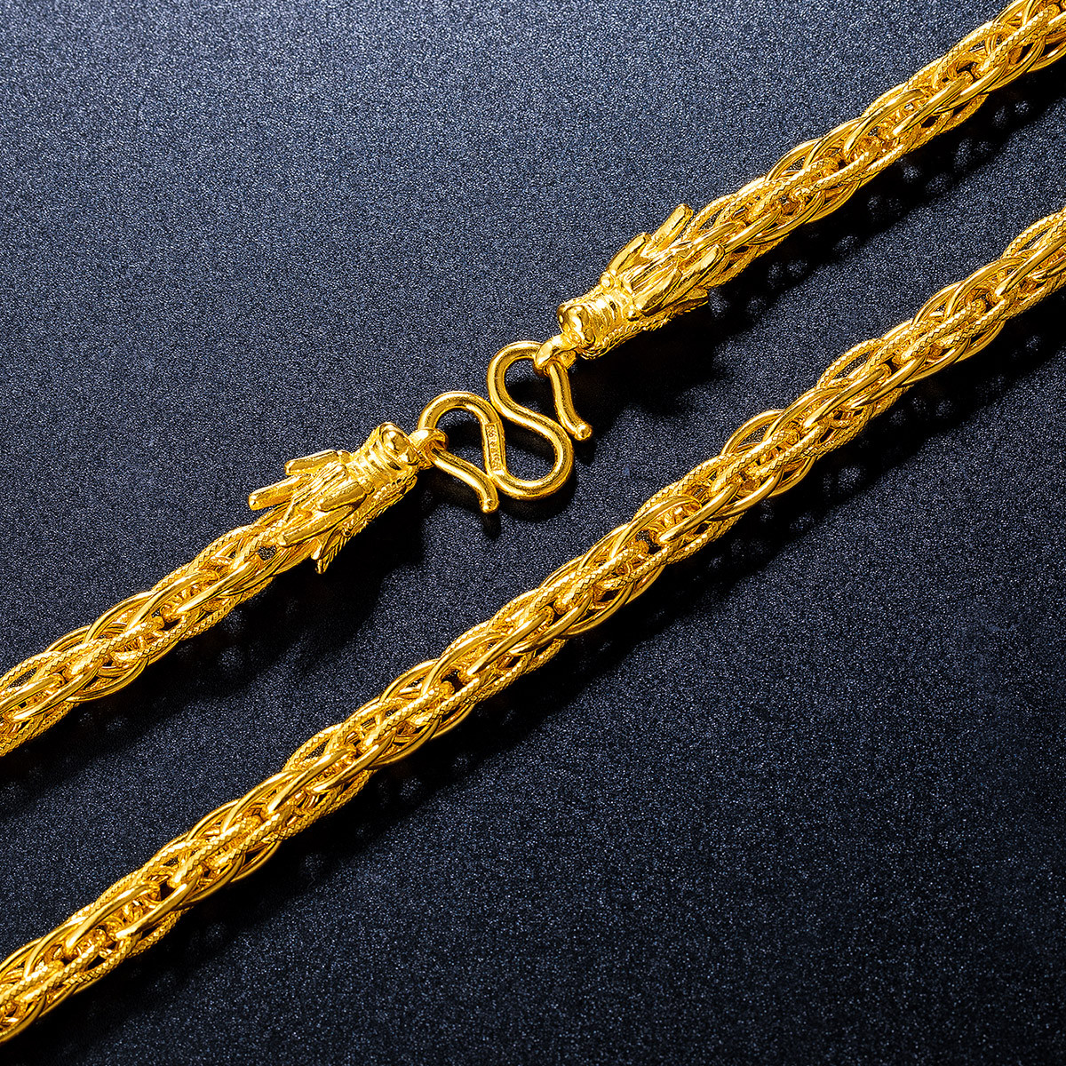 【新品】足金男士黄金项链龙头链霸气老板链粗款/计价