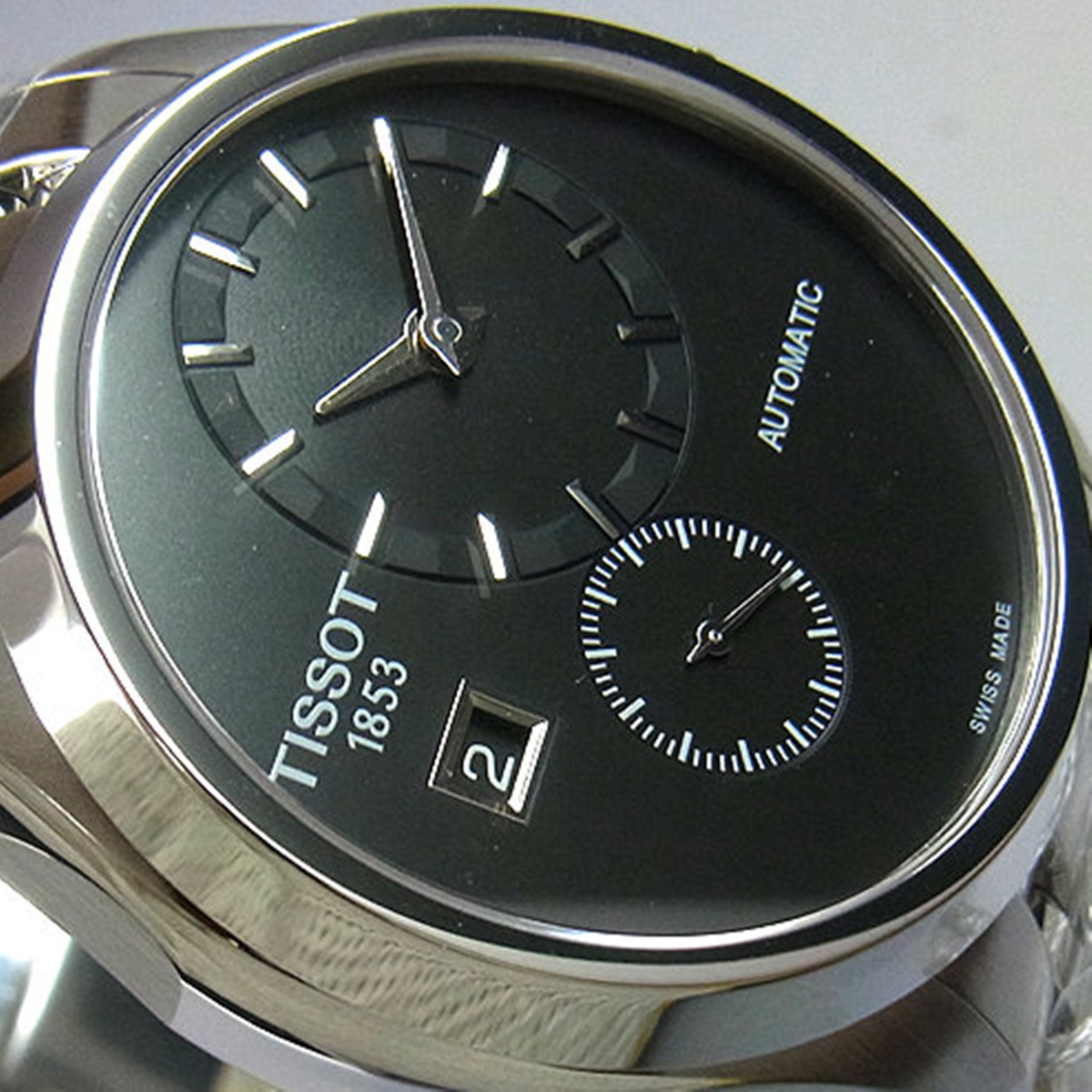 天梭库图系列男表 日历窗格100米防水小秒盘自动机械手表腕表