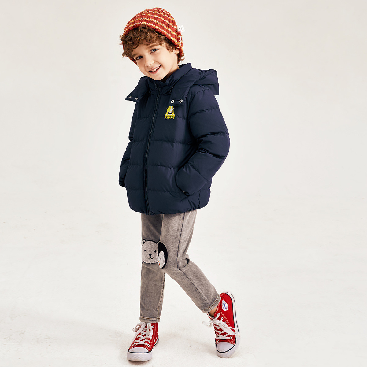 a21 以纯线上品牌童装羽绒服可拆帽中厚羽绒服儿童羽绒服男童加厚保暖