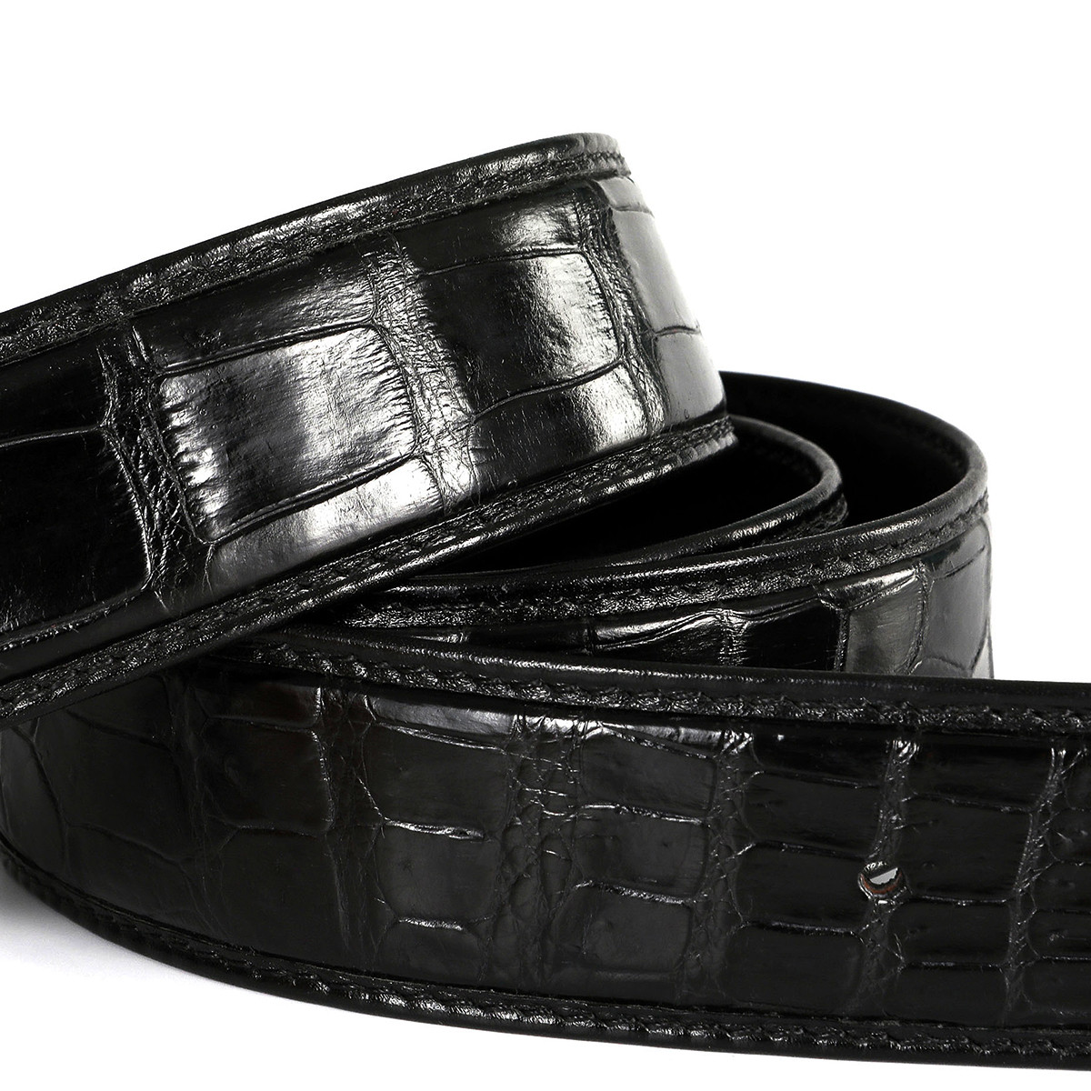 莱恩雷迪【轻奢高端礼盒纯钨金扣头】真鳄鱼肚皮男士皮带腰带