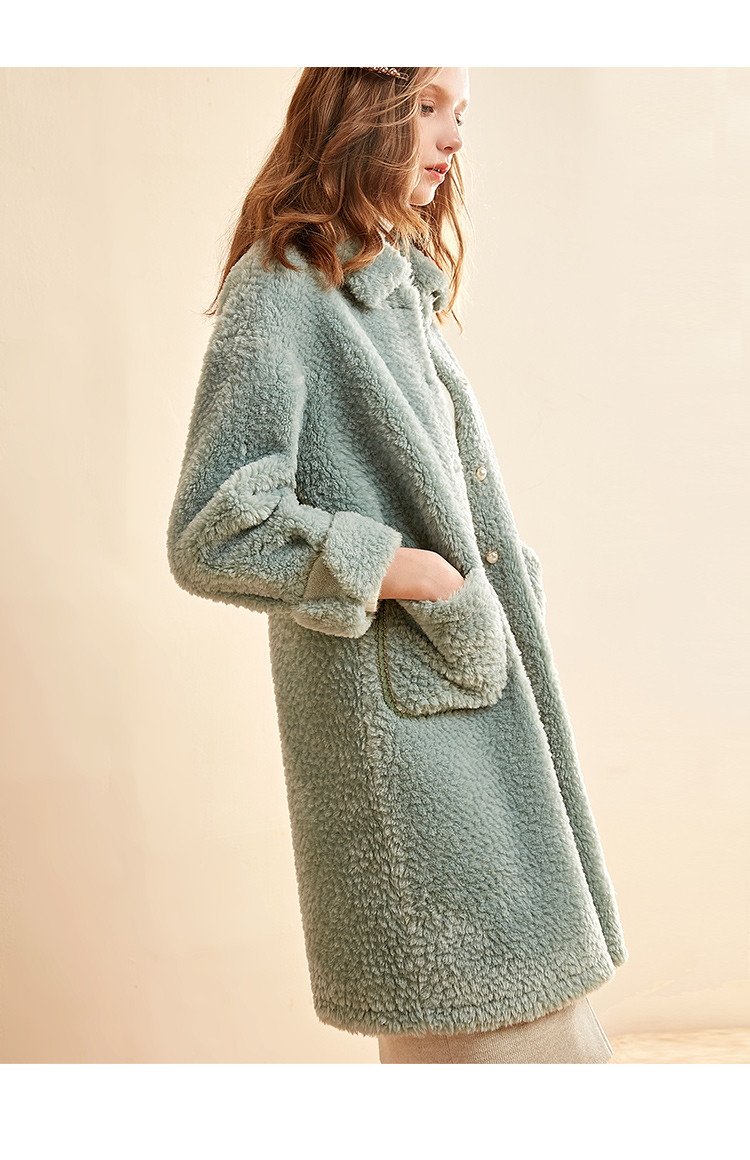 秋冬新品立体裁剪小清新千鸟格雪尼尔加厚大衣女 粉色 l