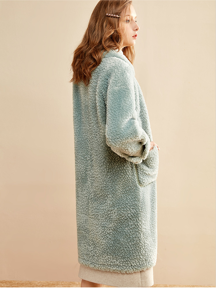 秋冬新品立体裁剪小清新千鸟格雪尼尔加厚大衣女 粉色 l