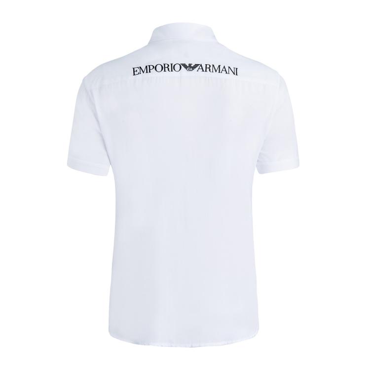 EMPORIO ARMANI 阿玛尼男装净色小鹰标短袖衬衫