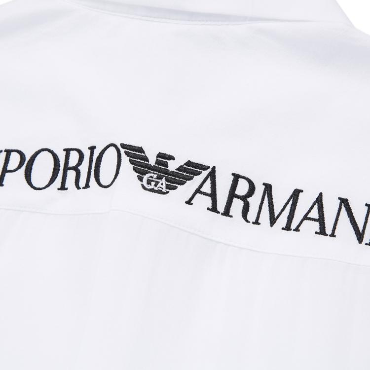 EMPORIO ARMANI 阿玛尼男装净色小鹰标短袖衬衫