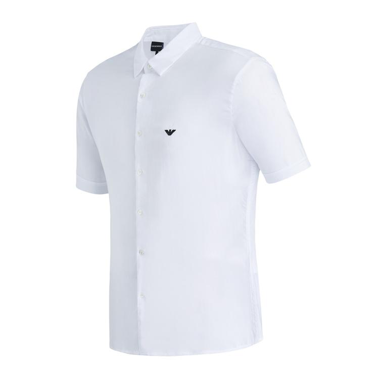 EMPORIO ARMANI 阿玛尼男装净色小鹰标短袖衬衫
