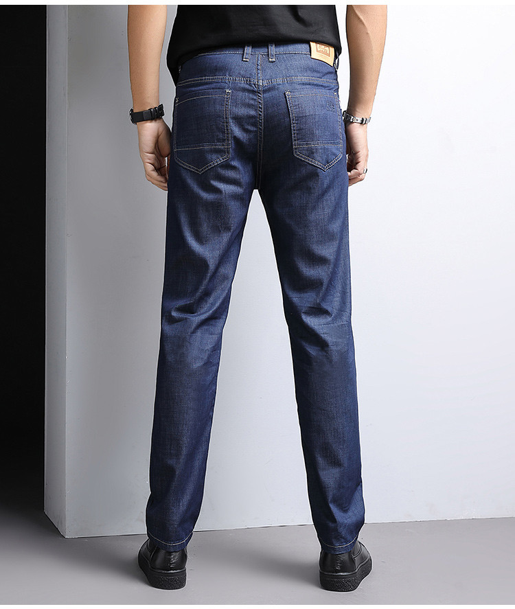 男士牛仔裤新款休闲时尚舒适百搭纯色直筒男式裤子