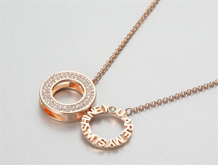 sunshine 阳光双环项链锁骨链