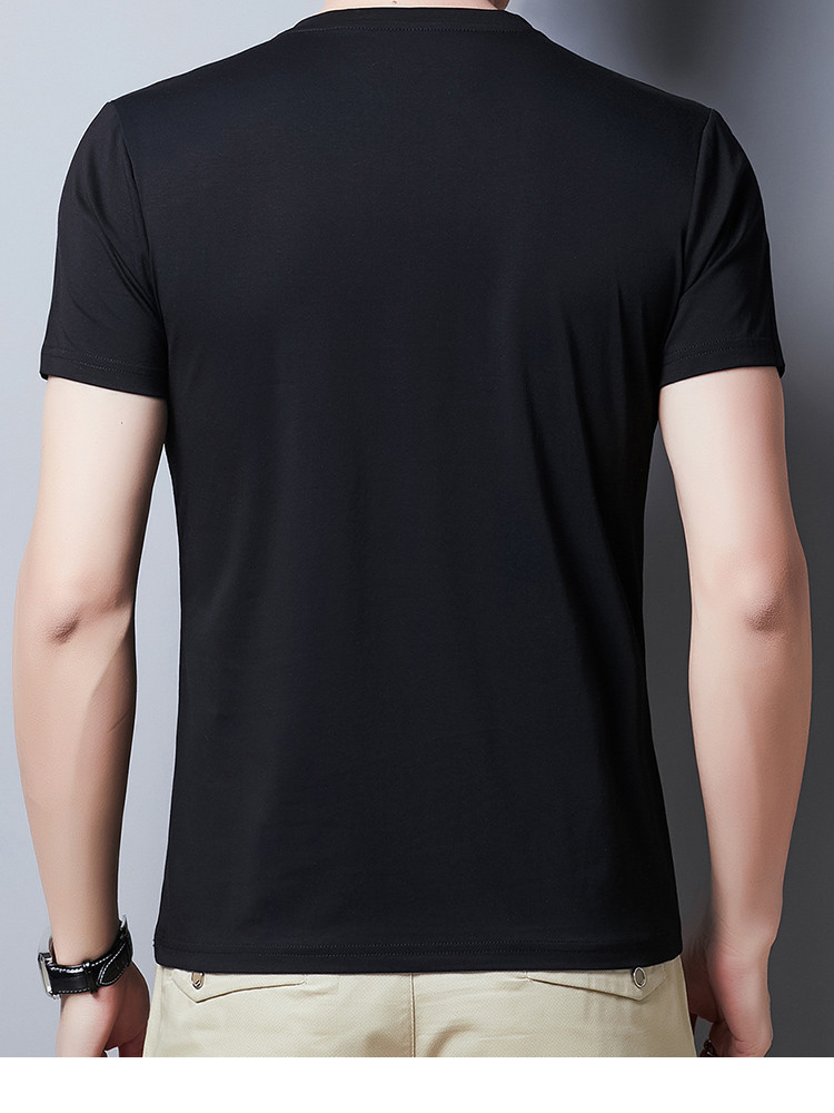 【冰感新料 】2020夏季新款简约修身男式t恤v领鸡心领短袖t恤男