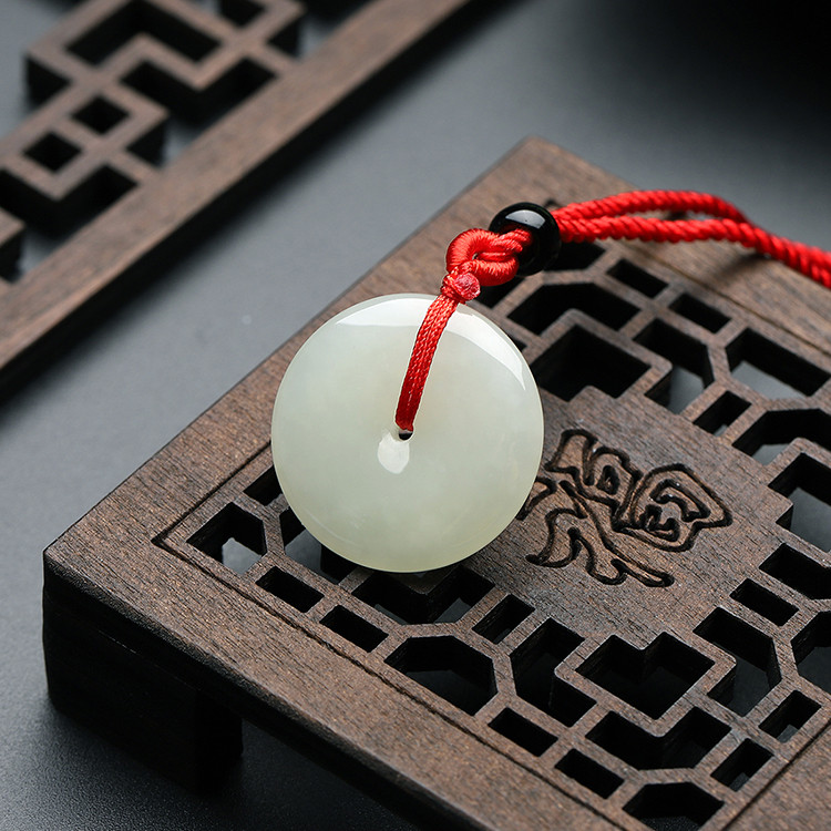 【2020新款】老庙和田玉吊坠平安扣白玉吊坠男女款玉坠