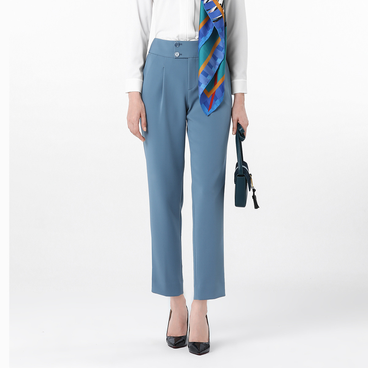 宝姿秋季女装长裤ol通勤职业装修身西装裤