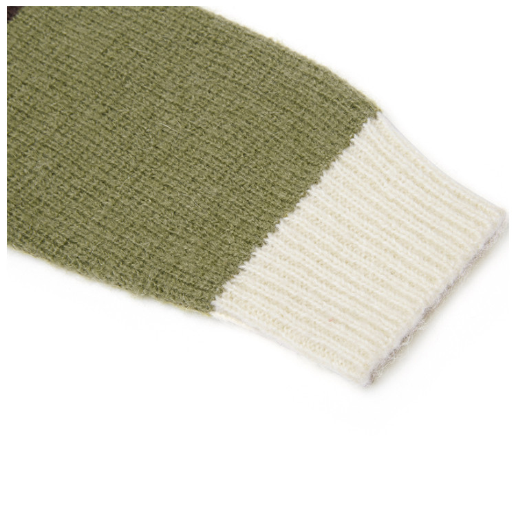 丰富质感三色条纹长袖套头针织衫女式上衣