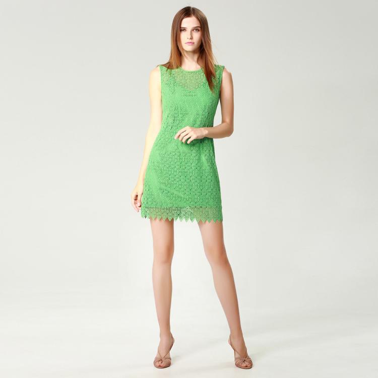 Diane Von Furstenberg Zarita Long Sleeve Lace Dress In Green Rayon