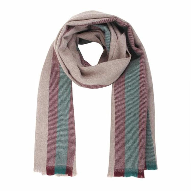 GUCCI 【秋冬送礼】古驰GUCCI拼色条纹100%羊毛保暖围巾披肩