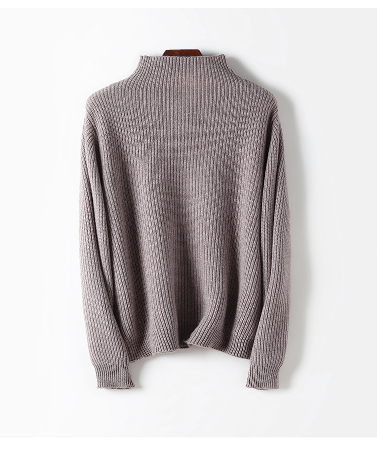 7针绞花元宝针26支高领女式保暖针织羊毛衫毛衣