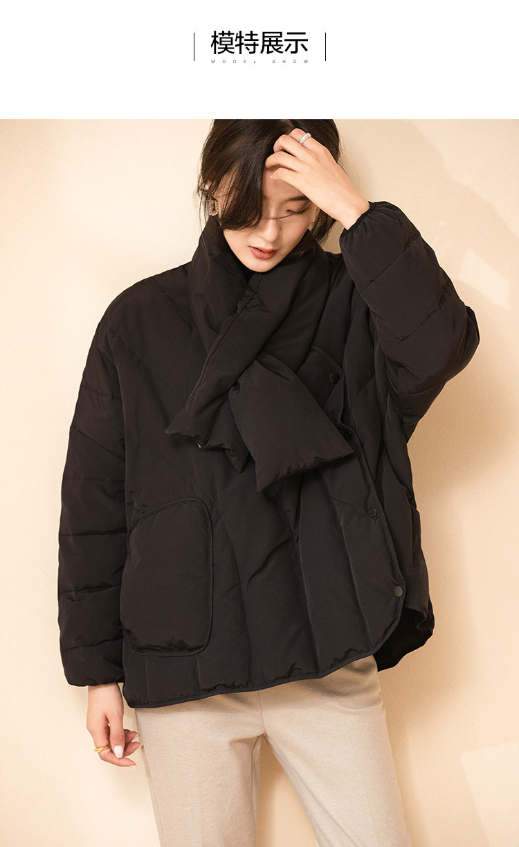 2020冬季新品设计师推荐时尚保暖系围巾90绒羽绒服女