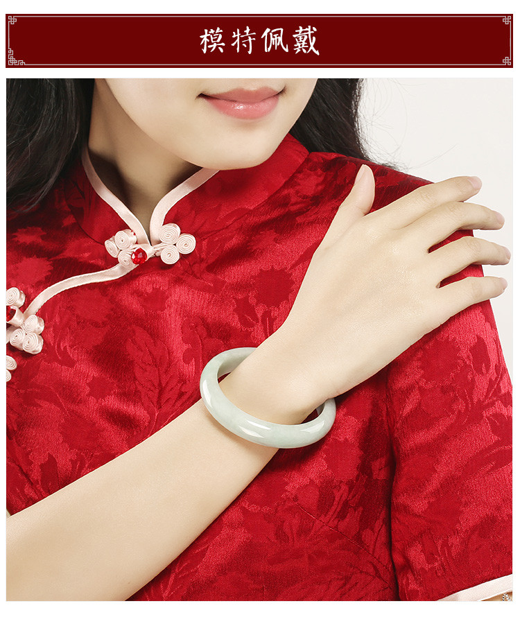 玉镯翡翠a货平安镯女士玉手镯玉石手镯