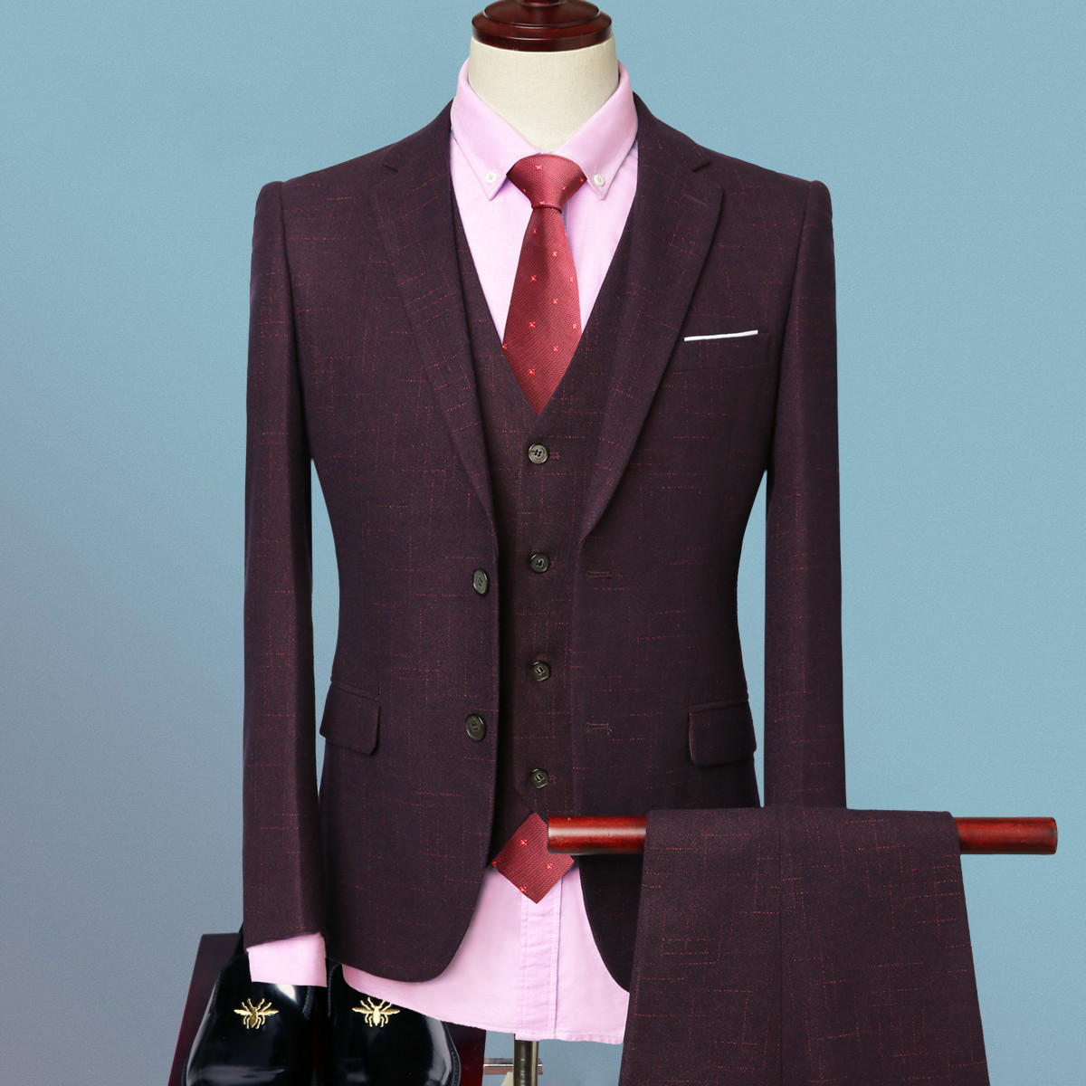 春季商务正装结婚新郎伴郎礼服男士西服套装男式西装西裤两件套