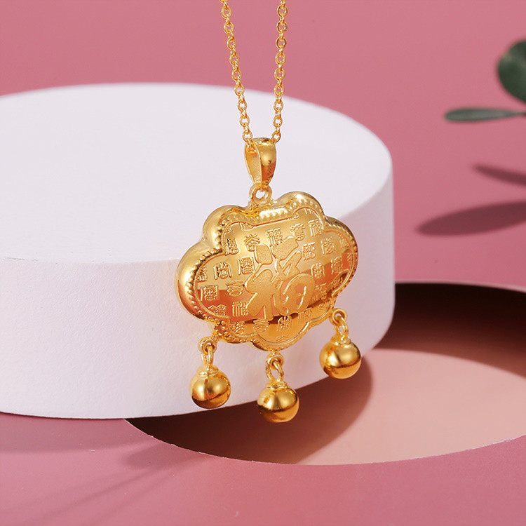 【不上】黄金宝宝锁吊坠平安锁足金999儿童小金锁满月礼物计价