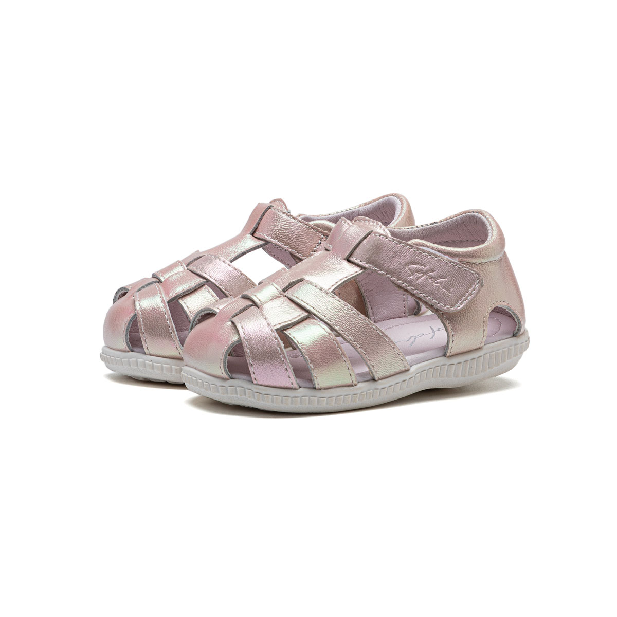 沙驰童鞋2021新品男女童可爱结舒适羊皮防撞头凉鞋