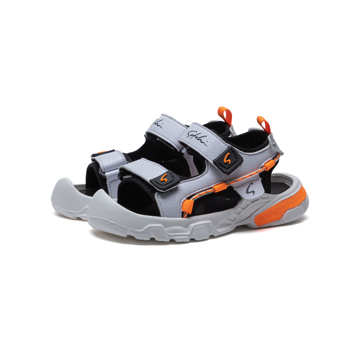 沙驰童鞋2021新品男童时尚一字带舒适防撞头凉鞋