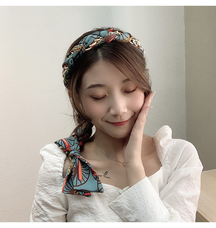 编头发长飘带蝴蝶结发箍点缀头饰麻花辫发带时尚金属链条发饰品