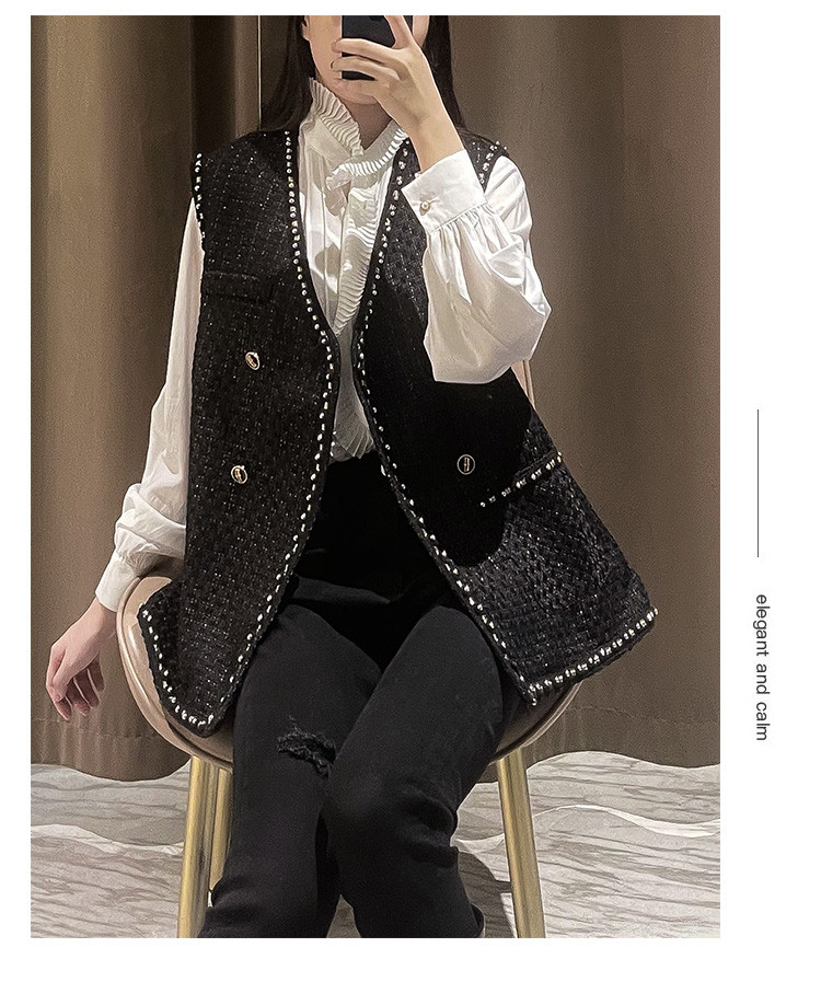 【小香风马甲】2021秋季新款时尚百搭舒适显瘦马夹外套女
