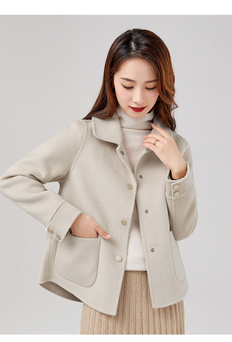 【100%绵羊毛】素引系列2021冬季新款单排扣羊毛女式大衣