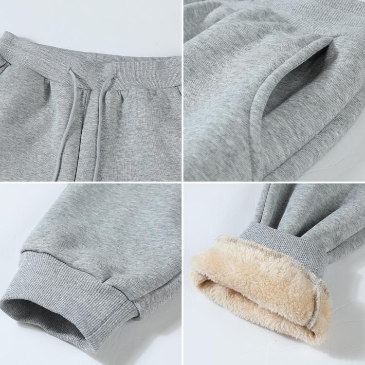 真维斯 加绒裤子女式仿羊羔绒保暖休闲运动裤卫裤女士哈伦裤舒适长裤