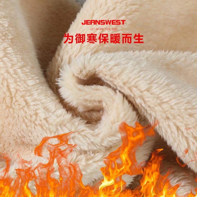 真维斯 加绒裤子女式仿羊羔绒保暖休闲运动裤卫裤女士哈伦裤舒适长裤