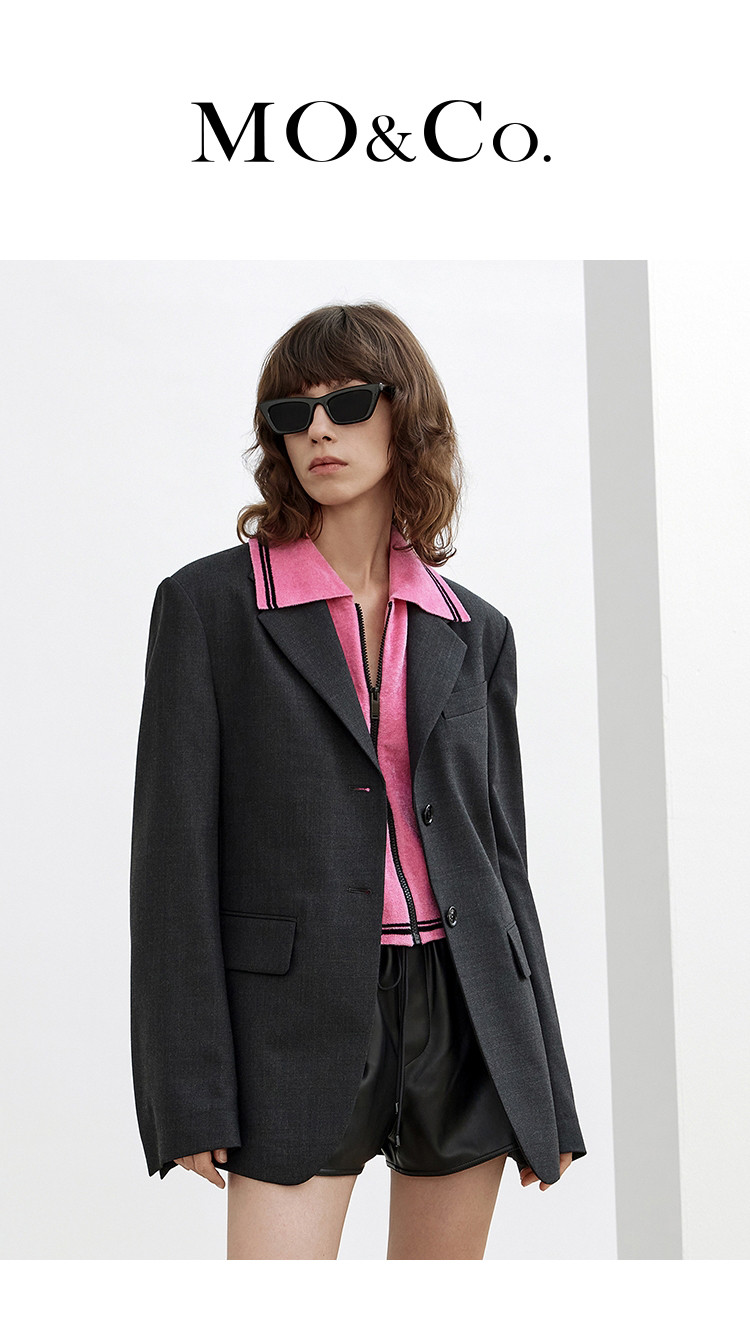 中性复古宽松廓形西装外套女装