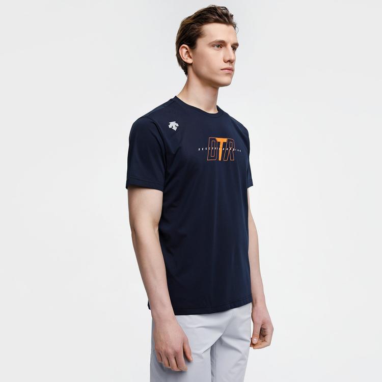 DESCENTE 迪桑特 RUNNING TOUGH面料 男子针织短袖T恤