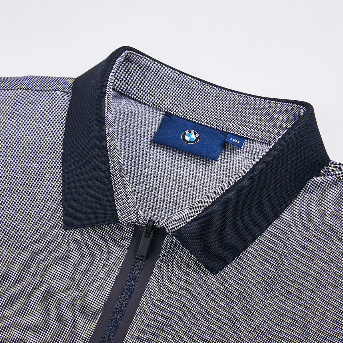 宝马男装春夏简约拉链领口设计休闲百搭缝制针织短袖polo恤衫