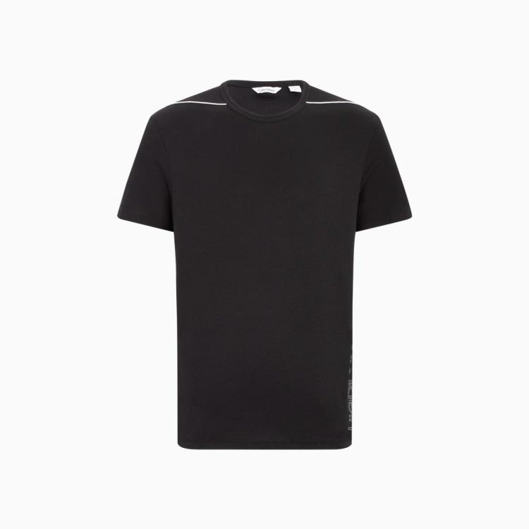 Calvin Klein Ck Jeans夏季男士时尚休闲圆领线形字母印花透气短袖t恤40hc402 In Black