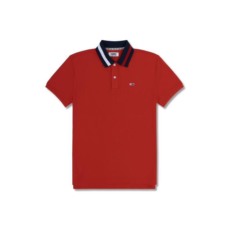 Tommy Hilfiger Tommy 男装经典时尚绣标不对称撞色翻领短袖polo衫dm0dm06576