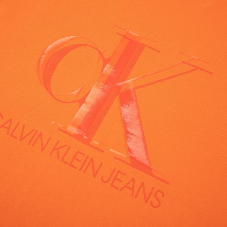CK Jeans夏季男士休闲纯棉透气叠影字母印花简约短袖T恤ZM01923