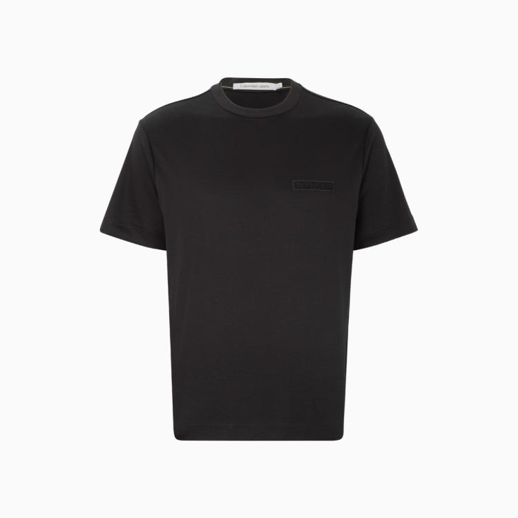 Calvin Klein Ck Jeans夏季男士休闲圆领棉质立体logo贴片透气短袖t恤j320581 In Black