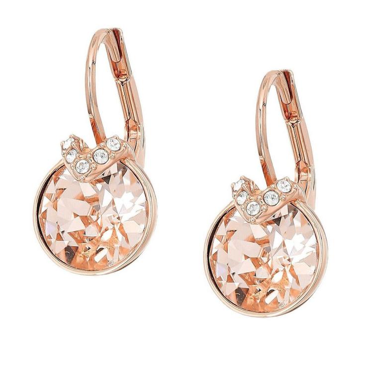 施华洛世奇 贝拉系列甜美穿孔耳环 闪耀水晶 金粉耳环
