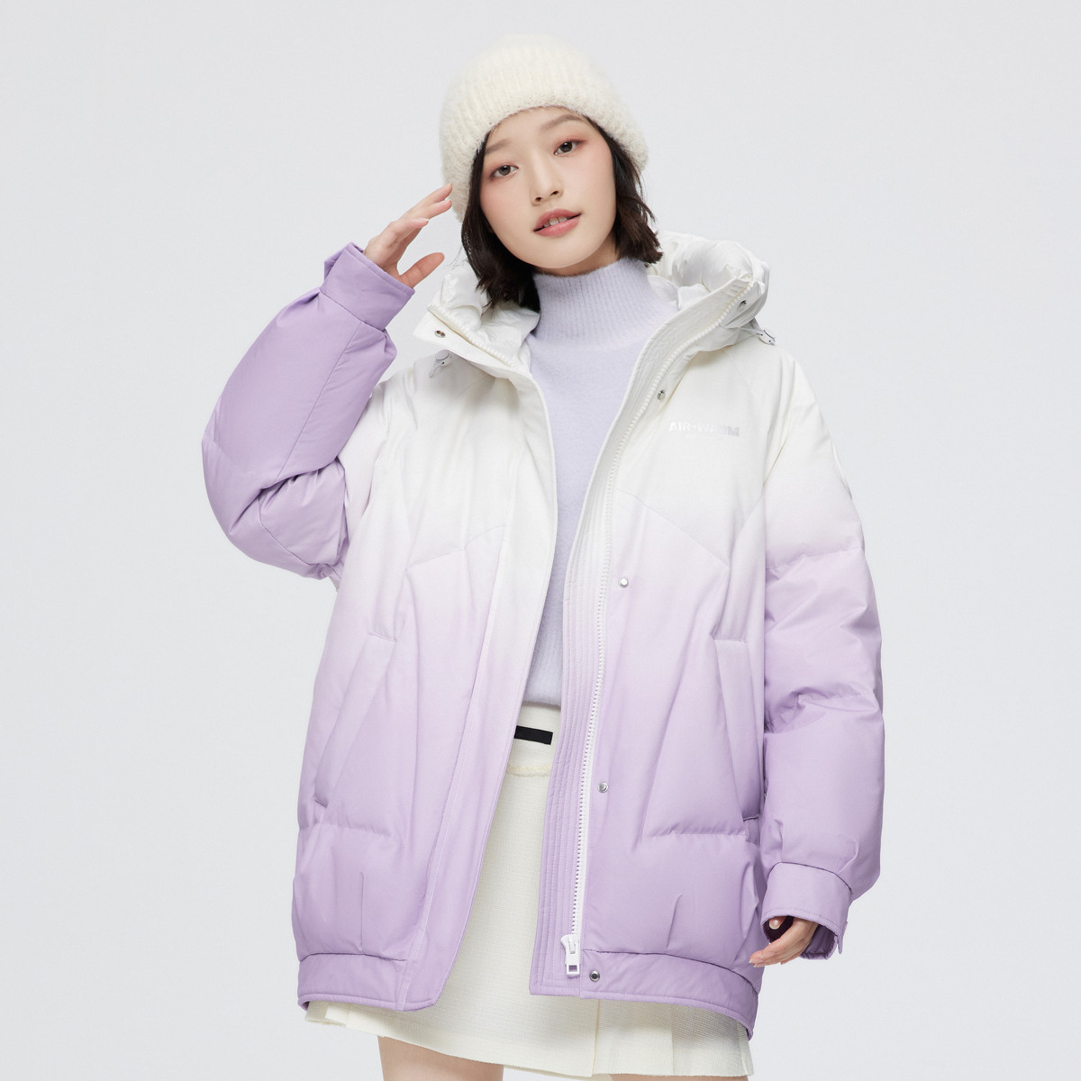 连帽短款羽绒外套品质羽绒都市运动保暖防寒羽绒服女--唯品会-蓝色屋