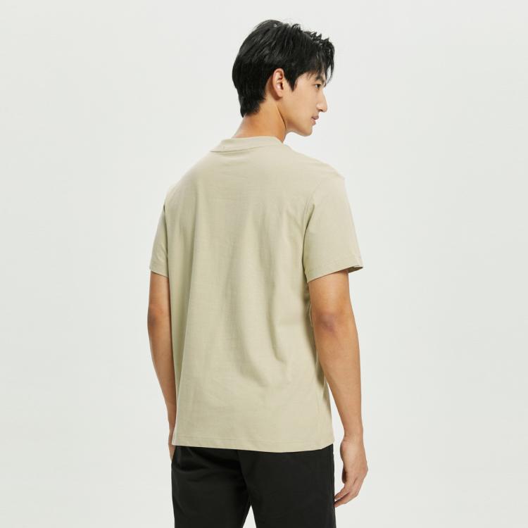 CK Jeans夏季男士时尚圆领纯棉透气分割字母印花短袖T恤J321531