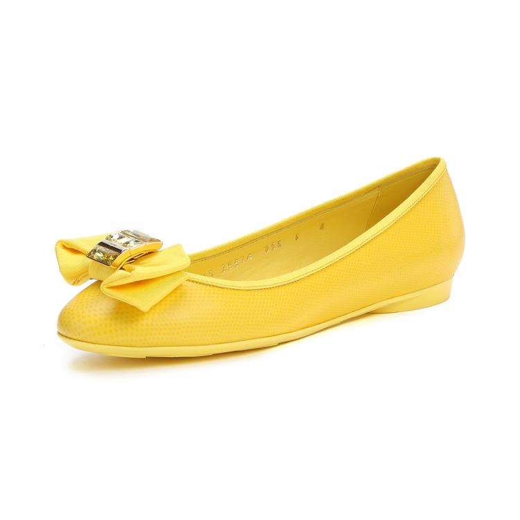 Ferragamo Genny系列女士平底鞋 In Yellow