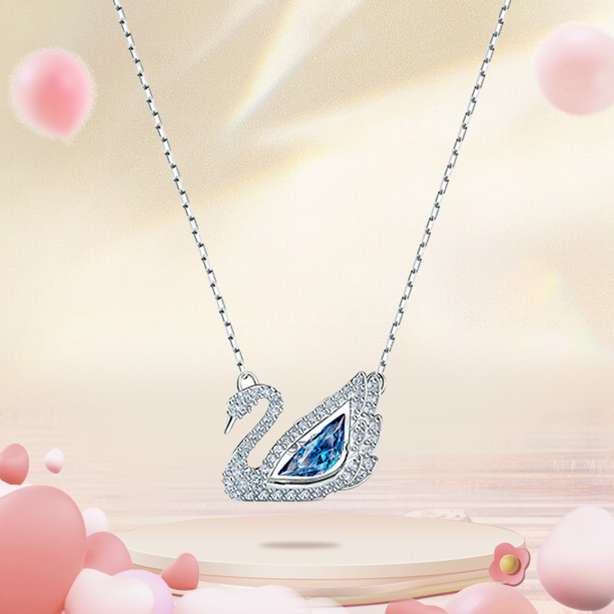 施华洛世奇 DANCING SWAN125周年纪念款水晶天鹅女士项链送礼好物