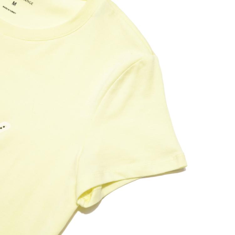 Armani Exchange 女士街头百搭甜酷铆钉撞色logo标短袖t恤 In Yellow