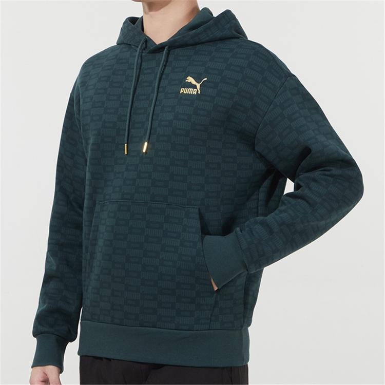 Puma 彪马 卫衣男运动服跑步训练健身时尚舒适休闲连帽套头衫 In Green