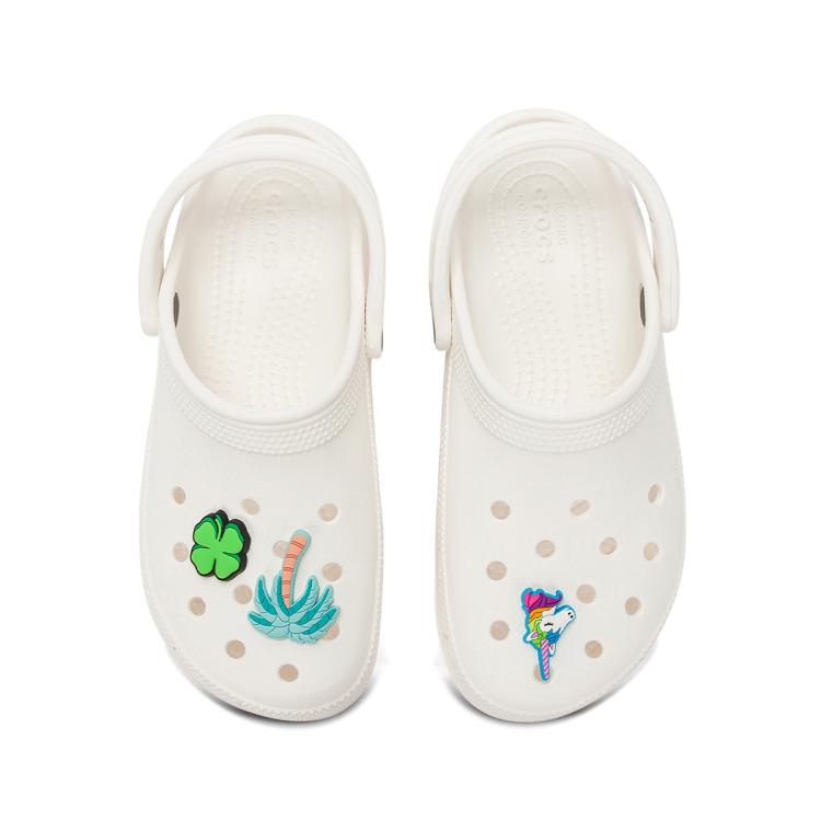 CROCS CROCS 王俊凯推荐卡骆驰女拖鞋 经典厚底云朵洞洞鞋女士老爹鞋鞋花套装