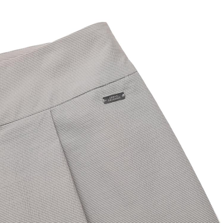 Armani Exchange 女士双口袋贴牌logo收腰显瘦阔腿长裤 In Gray