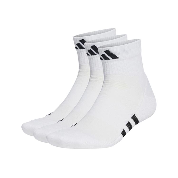 Adidas Originals Prf Cush Mid 3p男女同款舒适透气休闲运动三双装袜子 In White