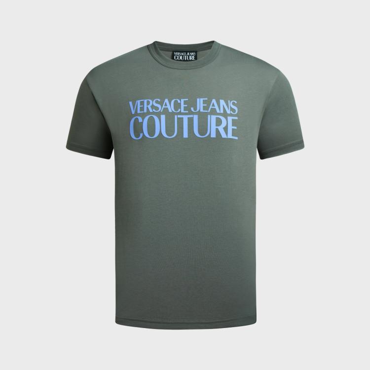 Versace Jeans Couture 范思哲2024春夏新款印花logo简约时尚男t恤 In Gray