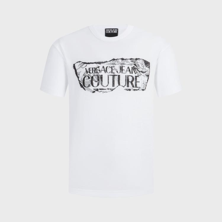 Versace Jeans Couture 范思哲2024春夏新款印花时尚百搭商务休闲男t恤 In White