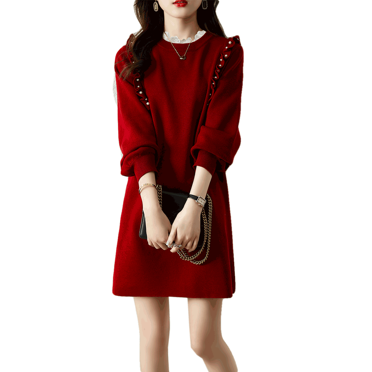 ŷɯ ɫëȹ˿߶С糤г֯ȹ