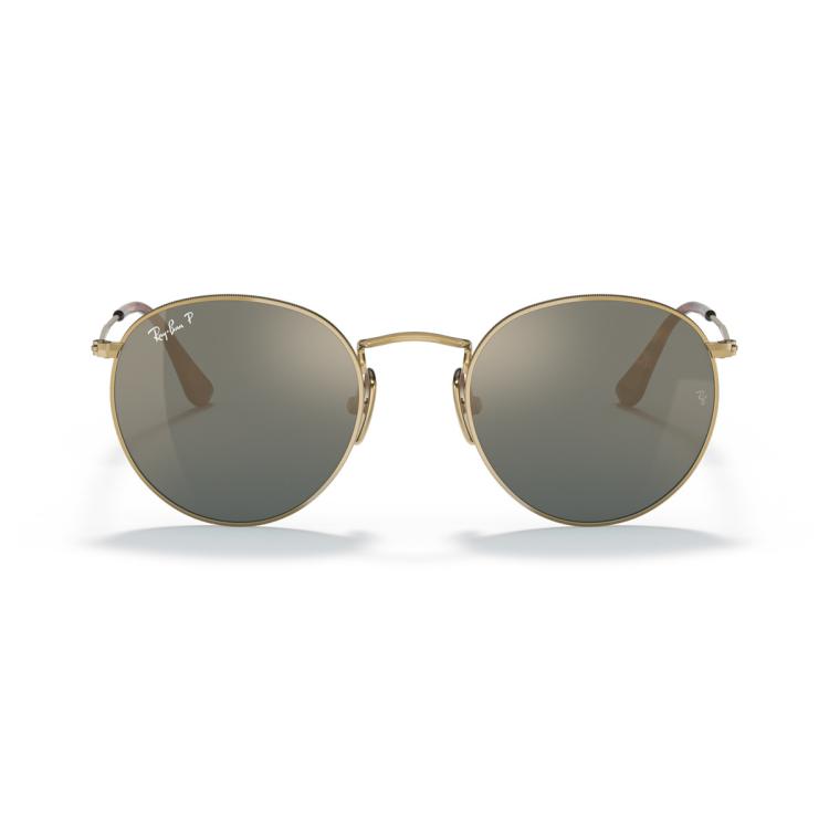 Rayban 雷朋太阳镜钛材偏光驾驶镜男女款潮流复古圆形墨镜0rb8247 In Gray